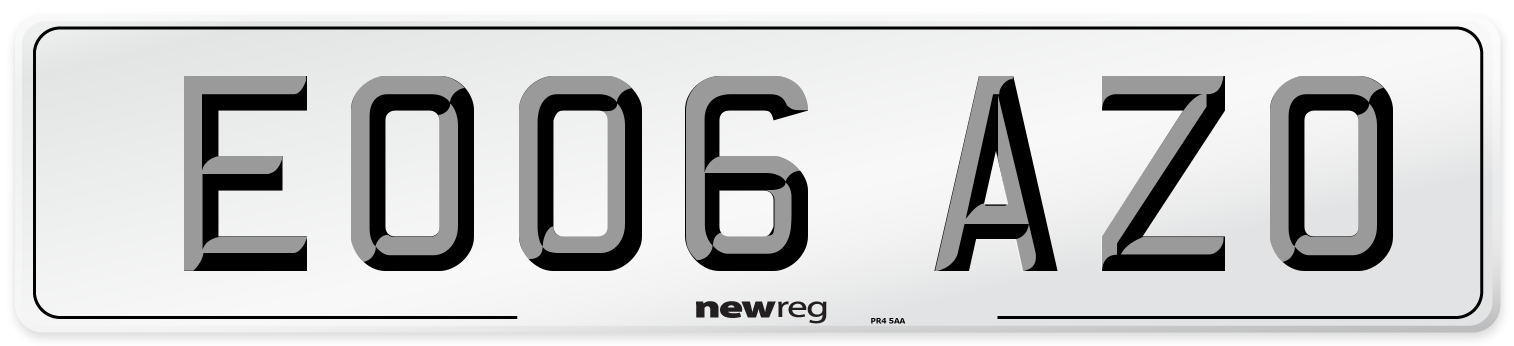 EO06 AZO Number Plate from New Reg